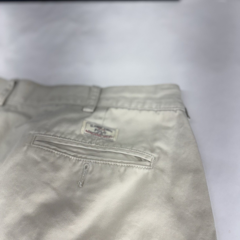 VTG Polo Ralph Lauren Shorts Mens 42 Brown Chino Pleated Tyler Golf Pony 90s Y2K - Picture 2 of 6